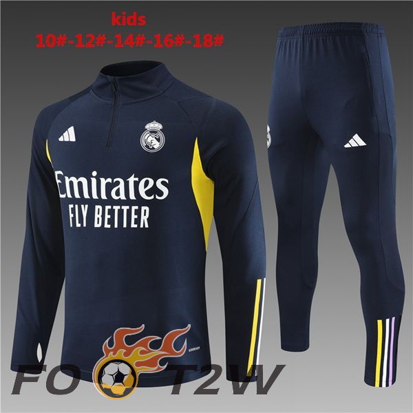 Ensemble Survetement De Foot Real Madrid Enfant Bleu Royal 2023/2024