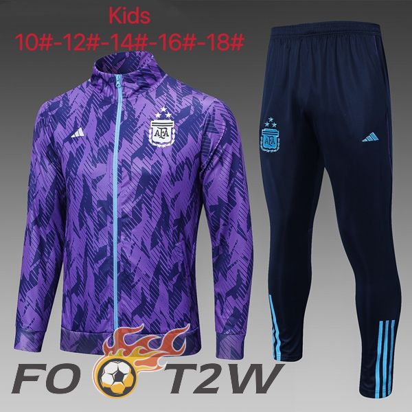 Ensemble Veste Survetement De Foot Argentine Enfant Pourpre 2023/2024