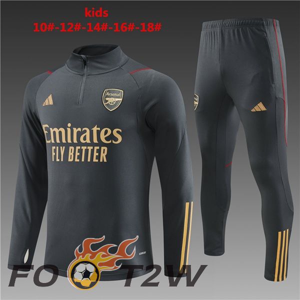 Ensemble Survetement De Foot Arsenal Enfant Gris 2023/2024