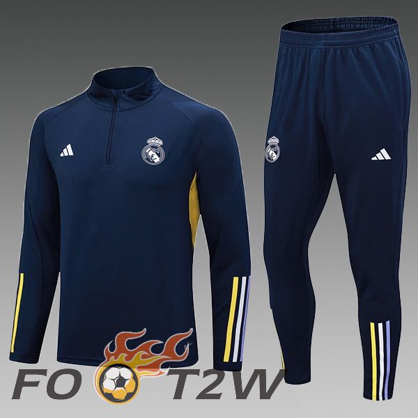 Ensemble Survetement De Foot Real Madrid Enfant Bleu Royal 2023/2024