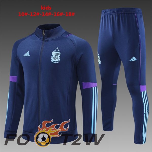 Ensemble Veste Survetement De Foot Argentine Enfant Bleu Royal 2023/2024