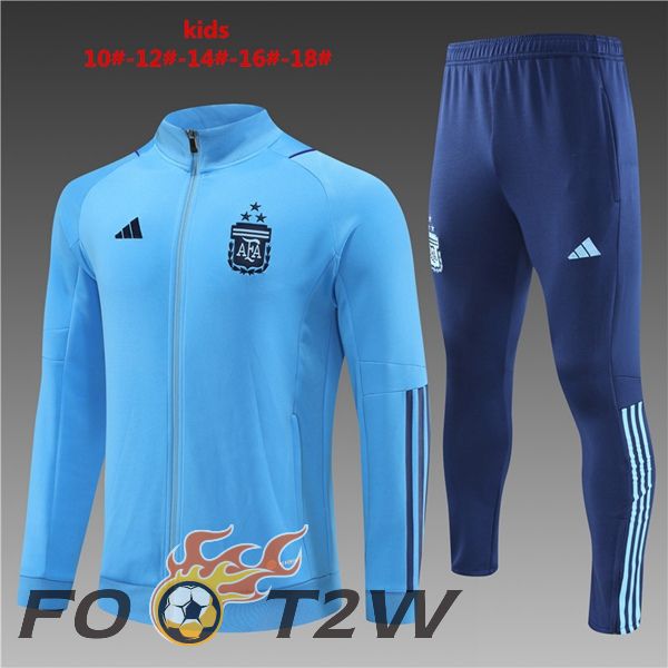 Ensemble Veste Survetement De Foot Argentine Enfant Bleu 2023/2024