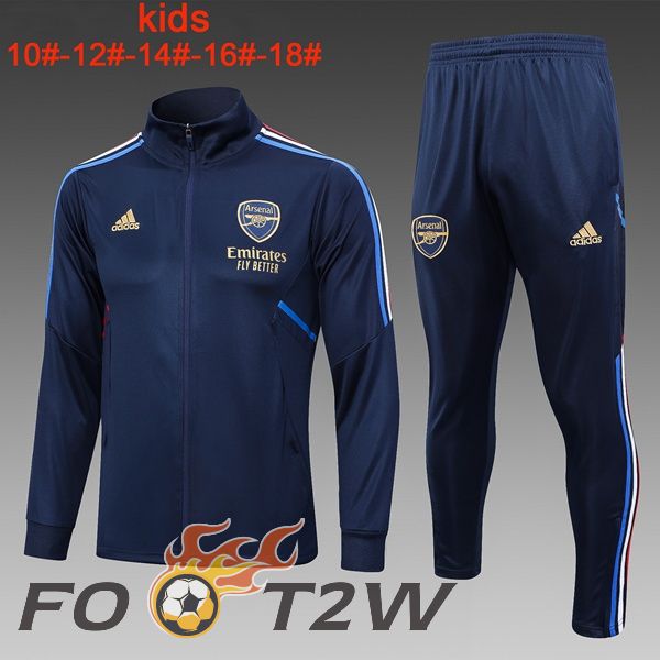 Ensemble Veste Survetement Foot Arsenal Enfant Bleu Royal 2023/2024