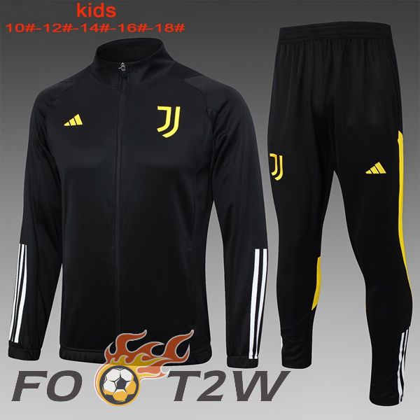 Ensemble Veste Survetement Foot Juventus Enfant Noir 2023/2024