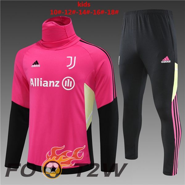 Ensemble Survetement de Foot Juventus Col Haut Enfant Rouge 2023/2024