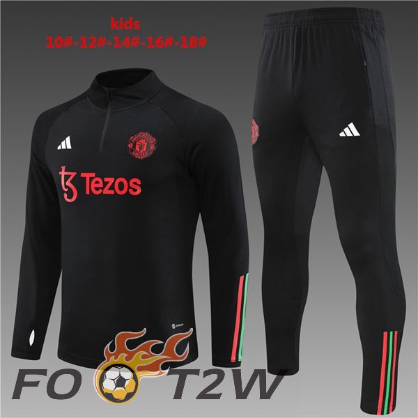 Ensemble Survetement De Foot Manchester United Enfant Noir 2023/2024