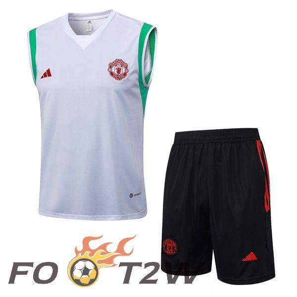 Gilet De Foot Manchester United + Shorts Blanc 2023/2024