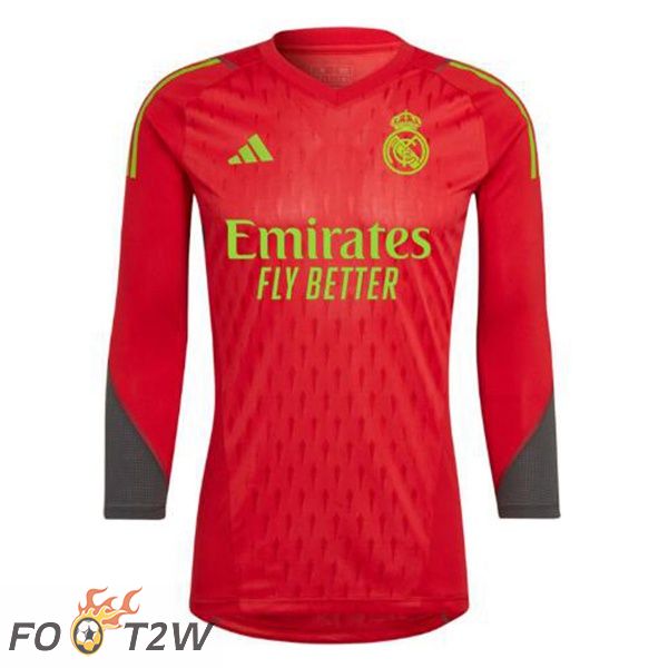 Maillot De Foot Real Madrid Gardien De but Manche longue Rouge 2023/2024