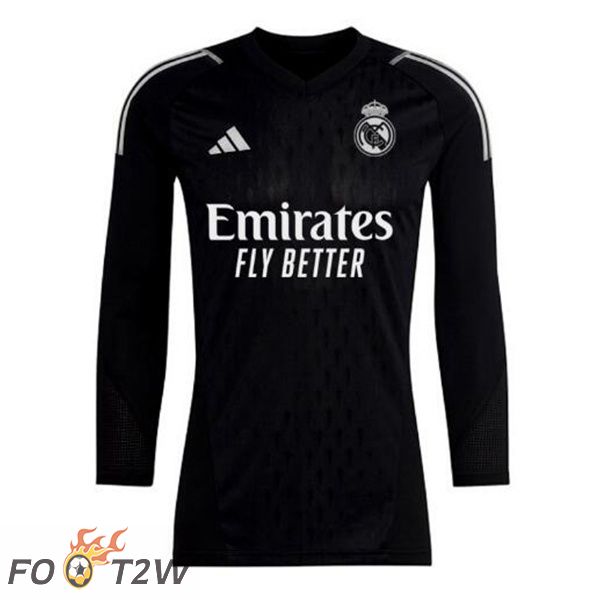 Maillot De Foot Real Madrid Gardien De but Manche longue Noir 2023/2024