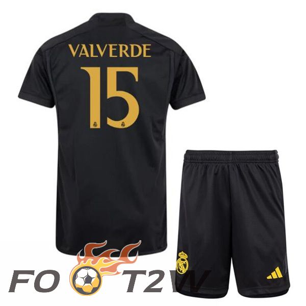 Maillot De Foot Real Madrid (Valverde 15) Enfant Third Noir 2023/2024