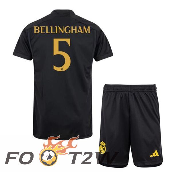 Maillot De Foot Real Madrid (Bellingham 5) Enfant Third Noir 2023/2024