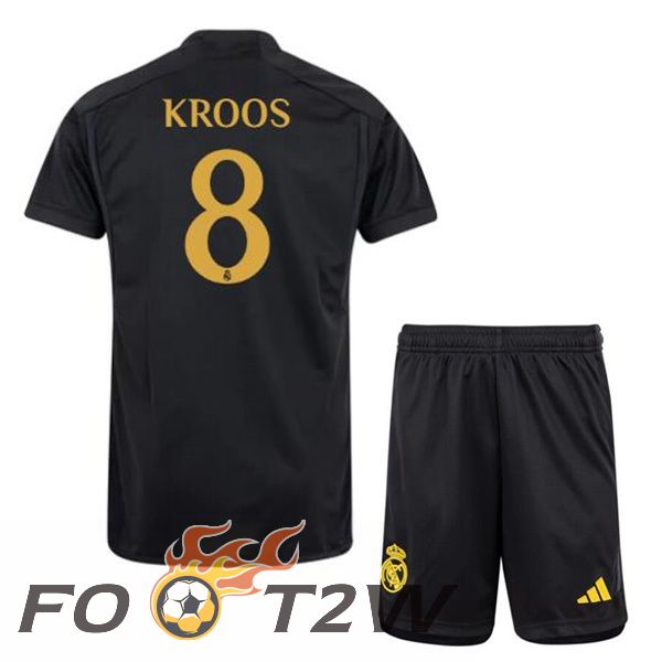 Maillot De Foot Real Madrid (Kroos 8) Enfant Third Noir 2023/2024