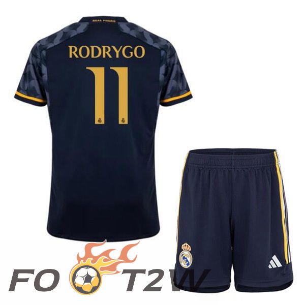 Maillot De Foot Real Madrid (Rodrygo 11) Enfant Exterieur Bleu Royal 2023/2024