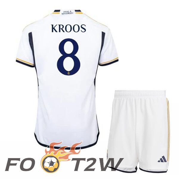 Maillot De Foot Real Madrid (Kroos 8) Enfant Domicile Blanc 2023/2024