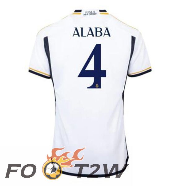 Maillot De Foot Real Madrid (Alaba 4) Domicile Blanc 2023/2024