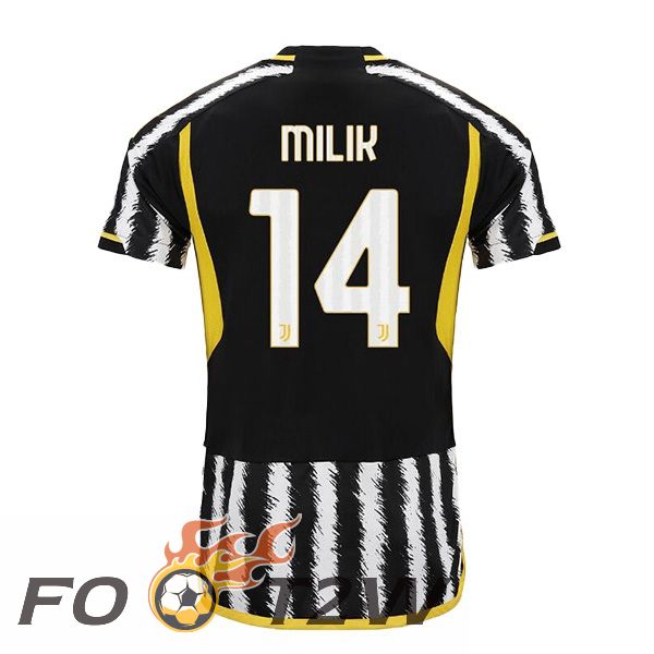 Maillot De Foot Juventus (MILIK 14) Domicile Noir Blanc 2023/2024