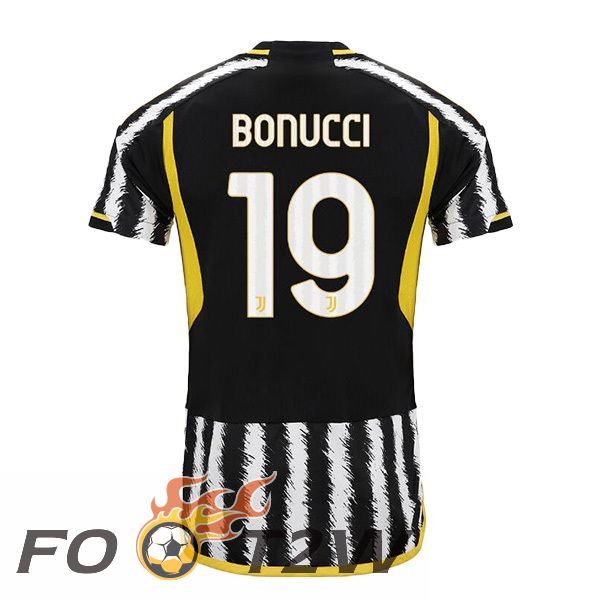 Maillot De Foot Juventus (BONUCCI 19) Domicile Noir Blanc 2023/2024