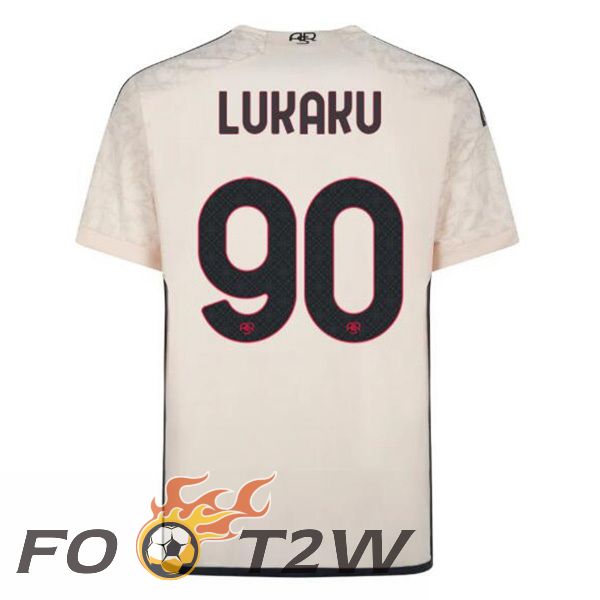 Maillot De Foot AS Roma (LUKAKU 90) Exterieur Jaune 2023/2024