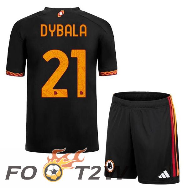 Maillot De Foot AS Roma (DYBALA 21) Enfant Third Noir 2023/2024