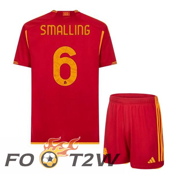 Maillot De Foot AS Roma (SMALLING 6) Enfant Domicile Rouge 2023/2024