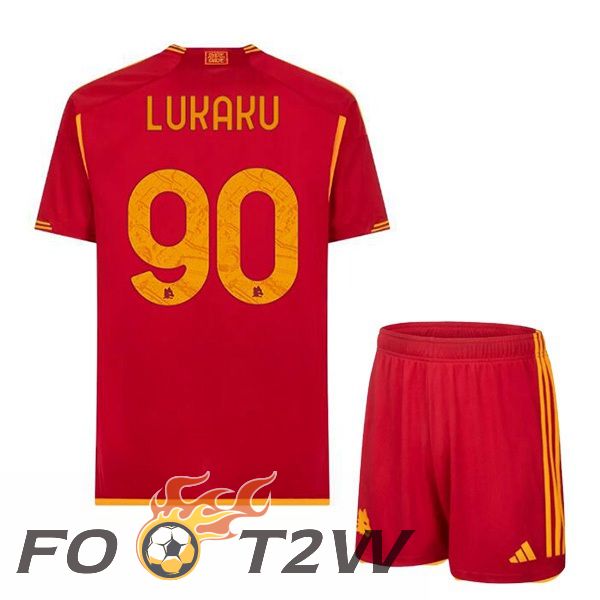 Maillot De Foot AS Roma (LUKAKU 90) Domicile Rouge 2023/2024