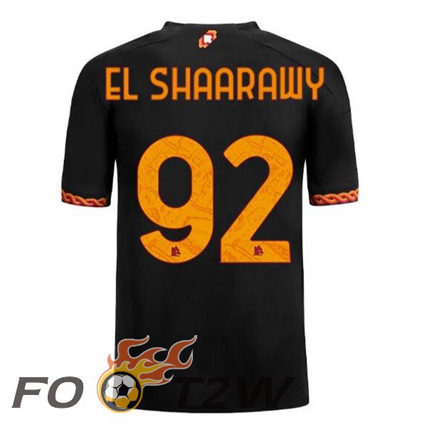 Maillot De Foot AS Roma (EL SHAARAWY 92) Third Noir 2023/2024