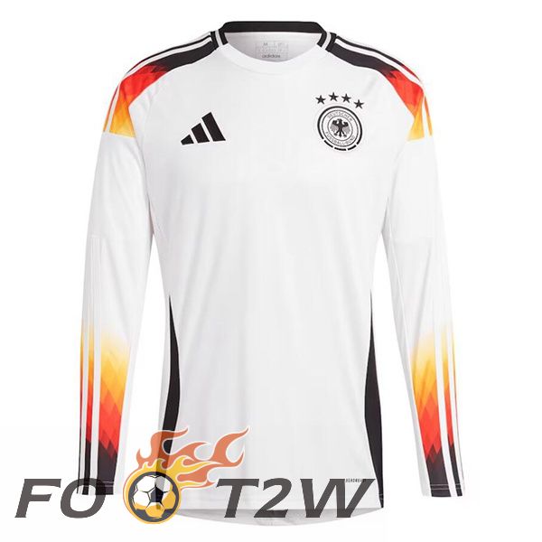 Maillot Equipe De Allemagne Domicile Manche longue Blanc UEFA Euro 2024