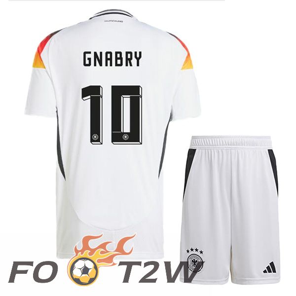 Maillot Equipe De Allemagne (GNABRY 10) Enfant Domicile Blanc UEFA Euro 2024