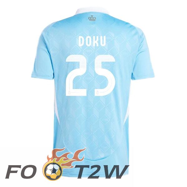 Maillot Equipe De Belgique (DOKU 25) Exterieur Bleu UEFA Euro 2024