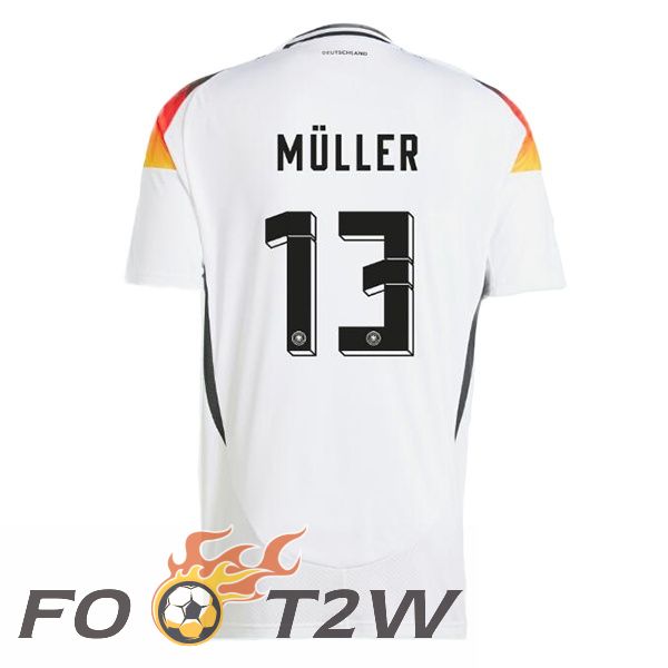 Maillot Equipe De Allemagne (MÜLLER 13) Domicile Blanc UEFA Euro 2024