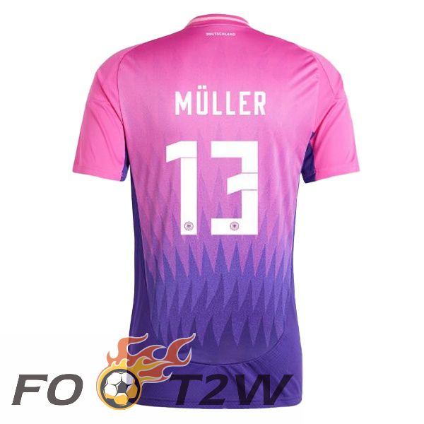 Maillot Equipe De Allemagne (MÜLLER 13) Exterieur Rose Pourpre UEFA Euro 2024