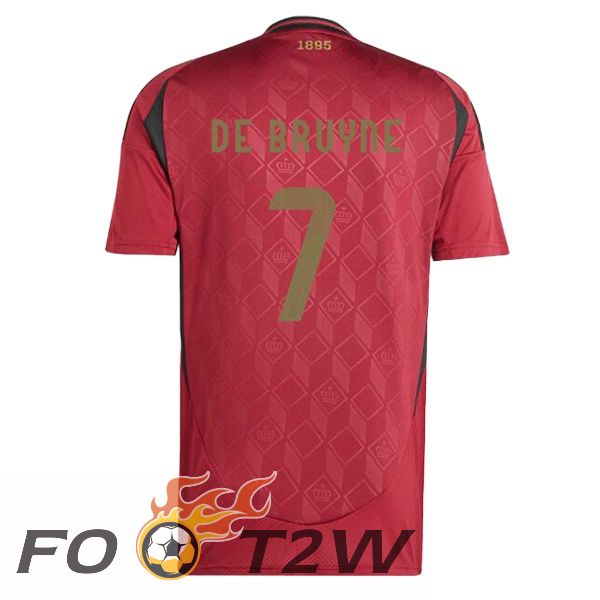 Maillot Equipe De Belgique (DE BRUYNE 7) Domicile Rouge UEFA Euro 2024