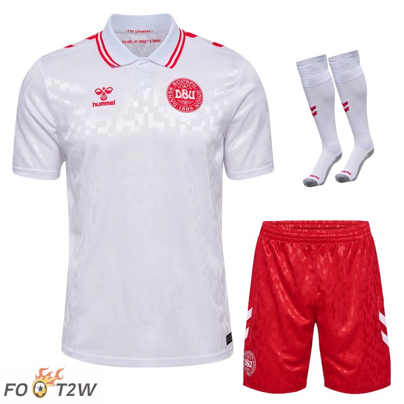 Ensemble Maillot Foot Danemark Exterieur (Shorts + Chaussettes) 2024/2025