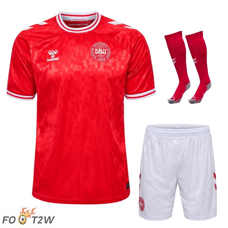 Ensemble Maillot Foot Danemark Domicile (Shorts + Chaussettes) 2024/2025