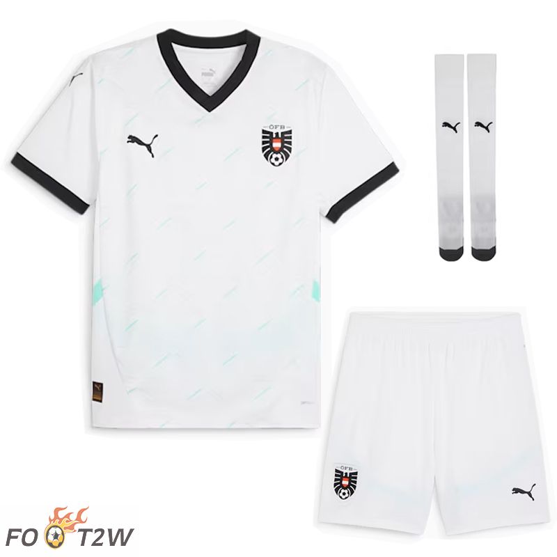 Ensemble Maillot Foot Autriche Exterieur (Shorts + Chaussettes) 2024/2025