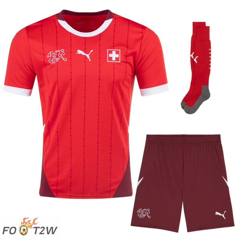 Ensemble Maillot Foot Suisse Domicile (Shorts + Chaussettes) 2024/2025