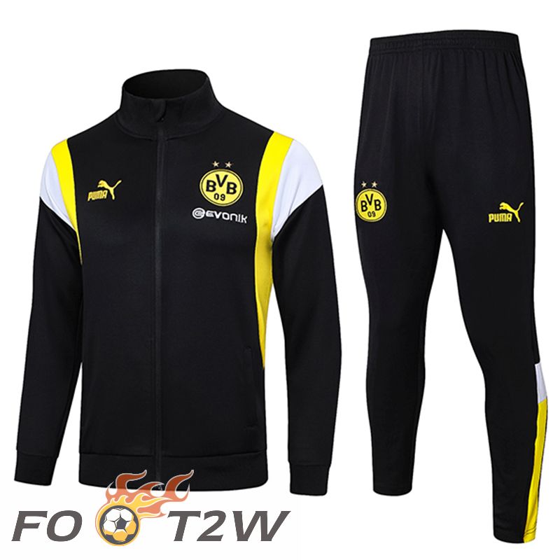 Ensemble Veste Survetement De Foot Dortmund Noir 2023/2024