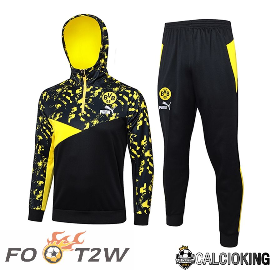 Ensemble Survetement Veste A Capuche Dortmund Noir/Jaune 2024/2025