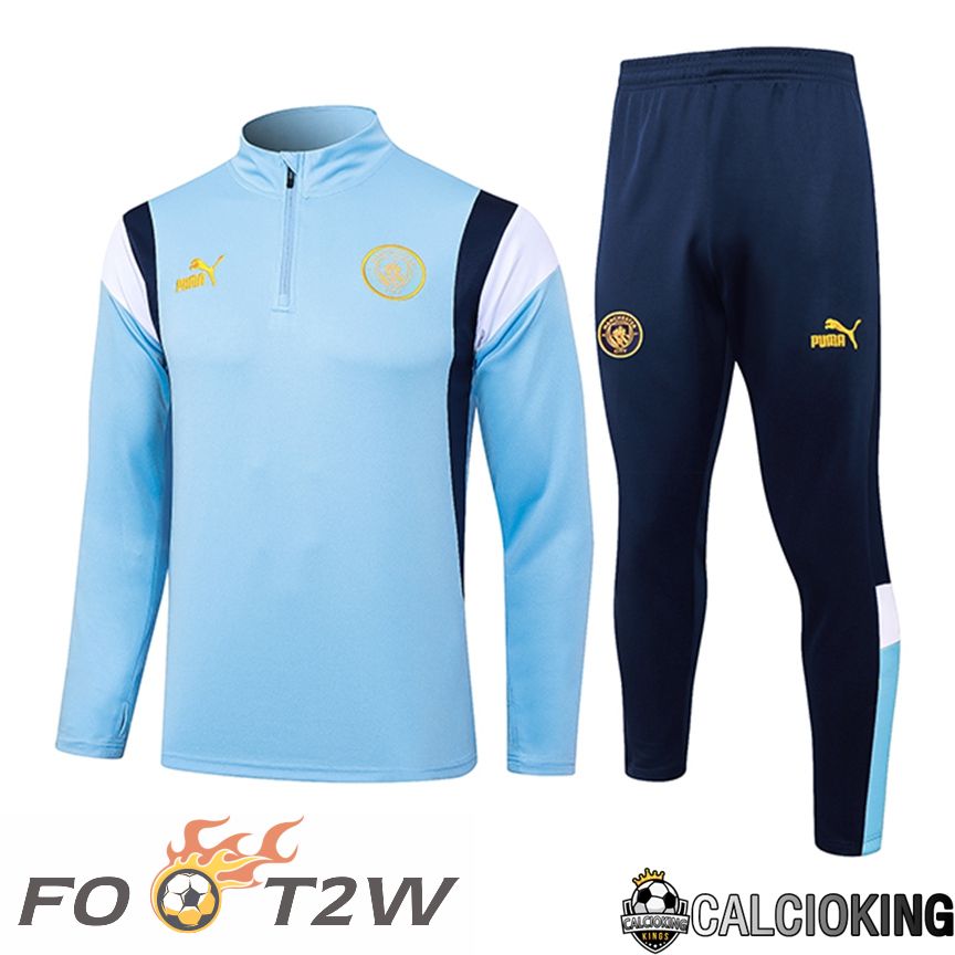 Ensemble Survetement De Foot Manchester City Bleu Clair 2023/2024