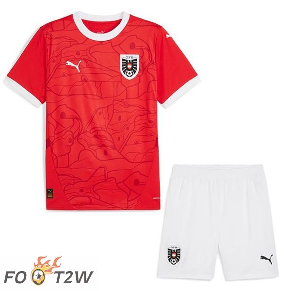 Maillot Equipe De Autriche Enfant Domicile Rouge 2024/2025