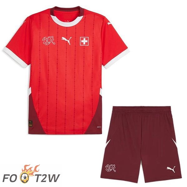 Maillot Equipe De Suisse Enfant Domicile Rouge 2024/2025