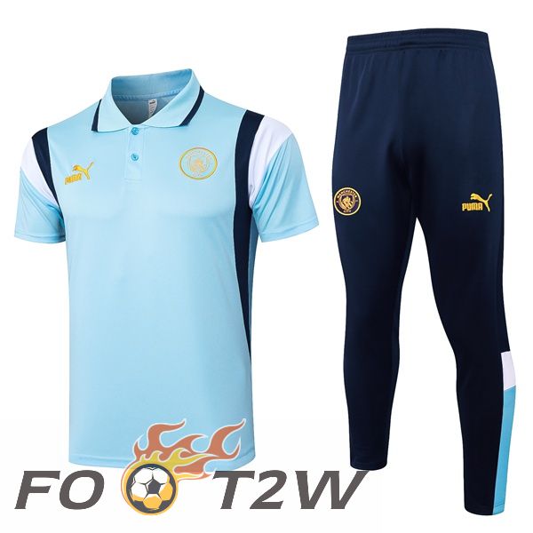 Ensemble Polo Manchester City + Pantalon Bleu 2024/2025