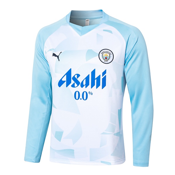 Training Sweatshirt Manchester City Blanc Bleu 2024/2025