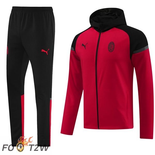 Survetement De Foot - Sweat A Capuche AC Milan Rouge 2024/2025