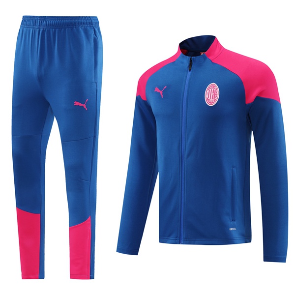 Ensemble Veste Survetement De Foot AC Milan Bleu 2024/2025