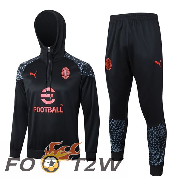 Survetement De Foot - Sweat A Capuche AC Milan Noir 2024/2025