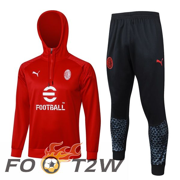 Survetement De Foot - Sweat A Capuche AC Milan Rouge 2024/2025