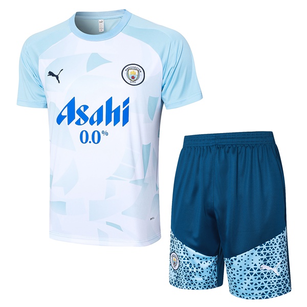 Ensemble Training T-Shirts Manchester City + Shorts Bleu 2024/2025