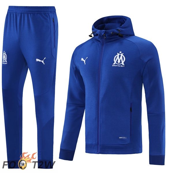 Ensemble Survetement Foot Veste A Capuche Marseille OM Bleu 21/22