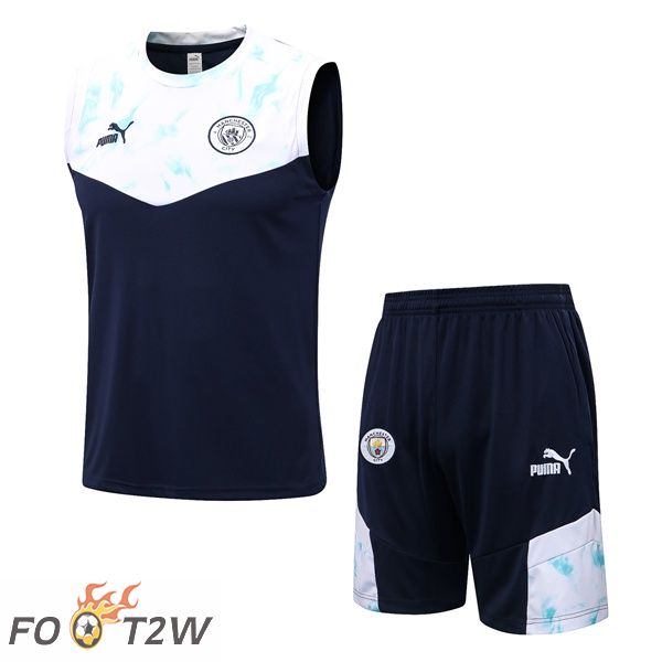 Gilet De Foot Manchester City + Shorts Bleu Blanc 2022/2023